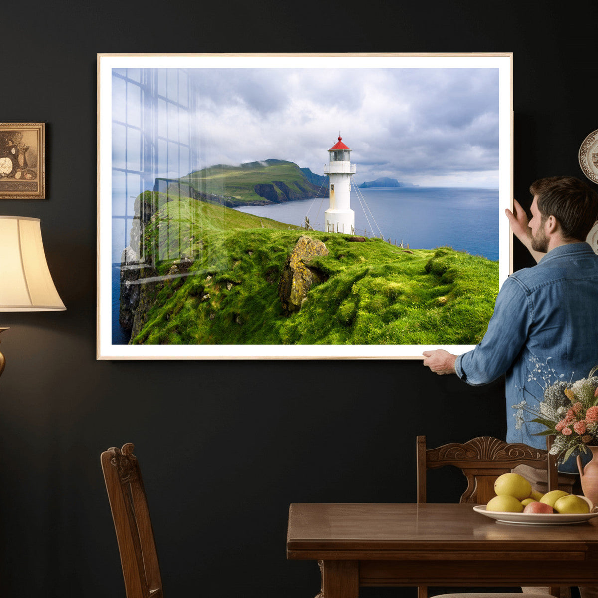 Cliffside Lighthouse Wall Art Canvas Print – Coastal