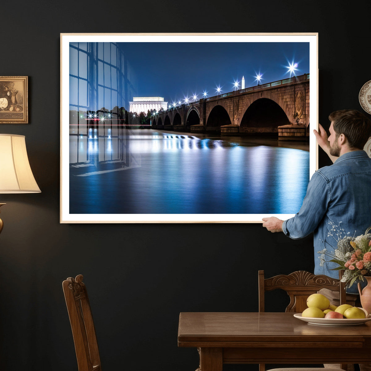 Washington DC Wall Art Canvas Print – Lincoln Memorial Night