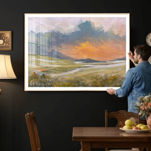 Mountain Sunset Wall Art Canvas Print Vintage Landscape