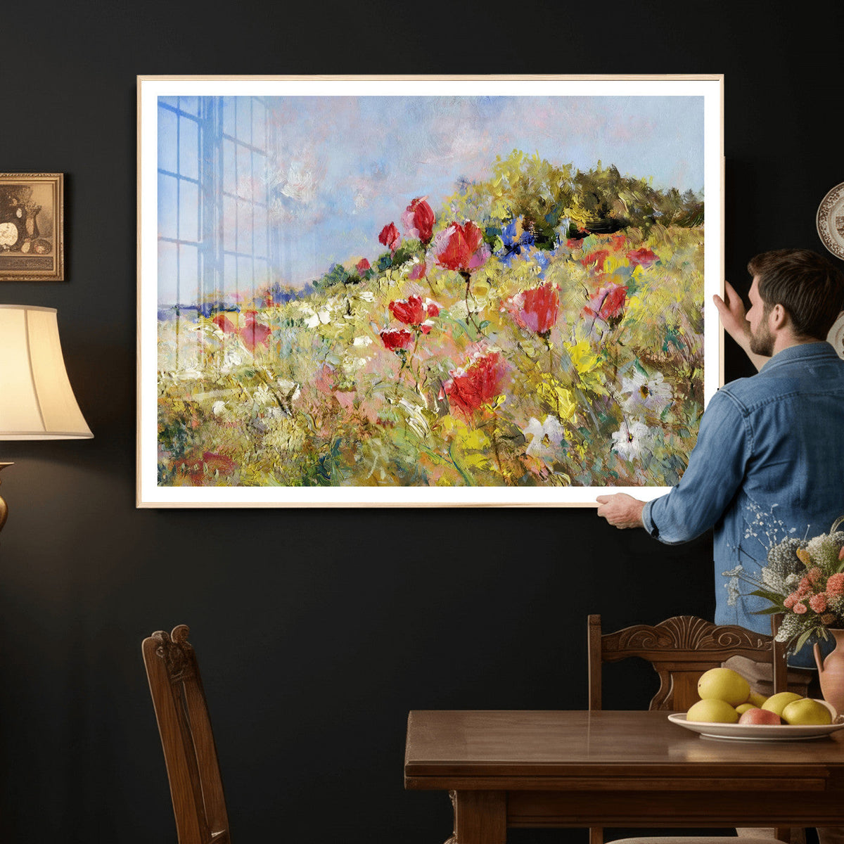 Abstract Mountain Landscape Wall Art Canvas Print – Textured