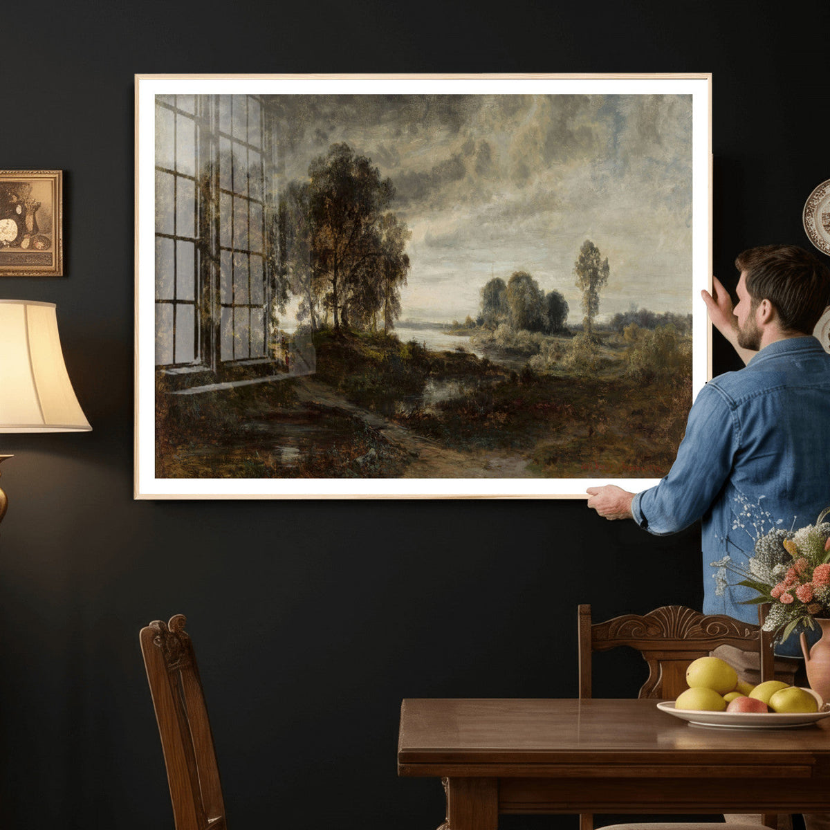 Adolf Dressler Landscape of the Oder River Wall Art Canvas