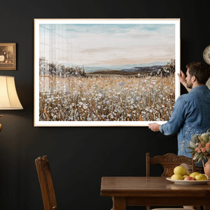 Neutral Wildflower Field Canvas Wall Art — Beige Earth Tone