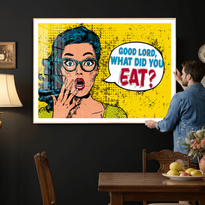 Pop Art Print Bathroom Sign Wall Art Canvas Print — Funny