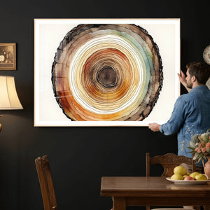 Natural Wood Slice Wall Art Canvas Print, Tree Ring Wall