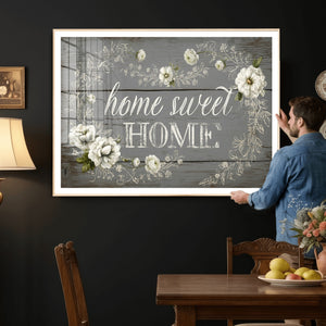 Home Sweet Home Wall Art Canvas Print, Floral Farmhouse