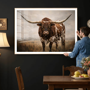 Texas Longhorn Canvas Wall Art Western Bull Desert Moody
