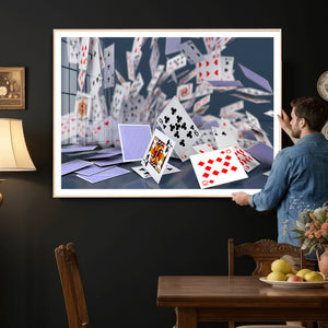 Playing Cards Canvas Wall Art | Casino Game Room Decor,