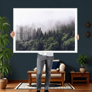 Misty Forest Wall Art | Foggy Forest Canvas Print | Large