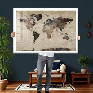 World Map Canvas Print – Detailed Map of the World Adventure
