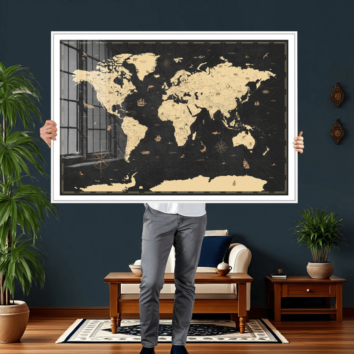 World Map Canvas Print – Detailed Map of the World Wall Art
