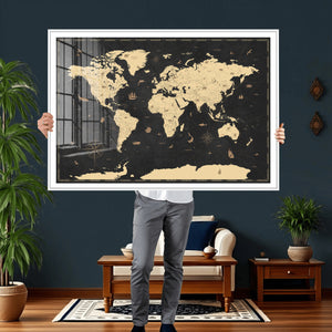 World Map Canvas Print – Detailed Map of the World Wall Art