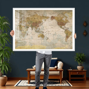 World Map Canvas Print – Detailed Map of the World Wall Art