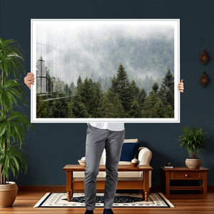 Misty Mountain Forest Wall Art Canvas Print