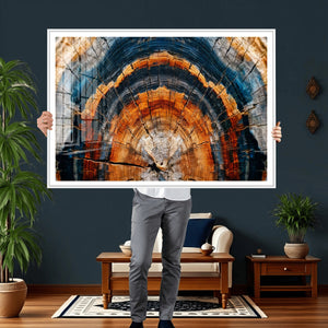 Abstract Wood Grain Canvas Print, Tree Ring Pattern Wall