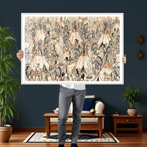 Native American Indian Wall Art Canvas Print - Abstract