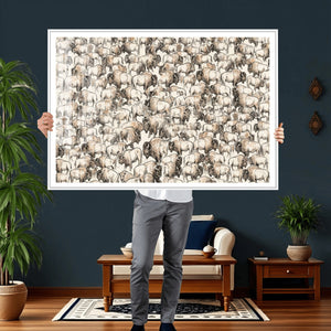 American Bison Canvas Print - Abstract Buffalo Wall Art