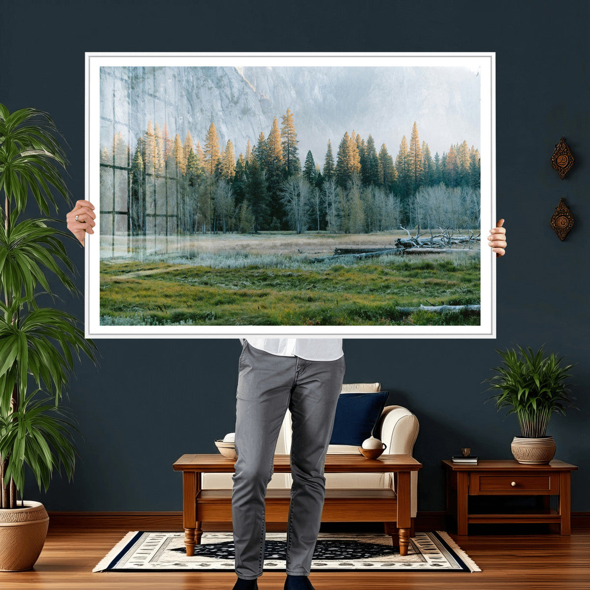 Forest Meadow Wall Art Canvas Print, Pine Tree Landscape