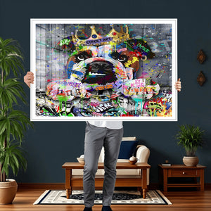 Graffiti Dog Wall Art Decor for Teen Bedroom - Abstract