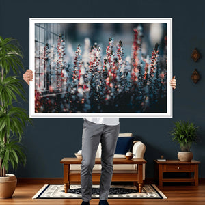 Winter Heather Wall Art Canvas Print, Frosted Floral Nature