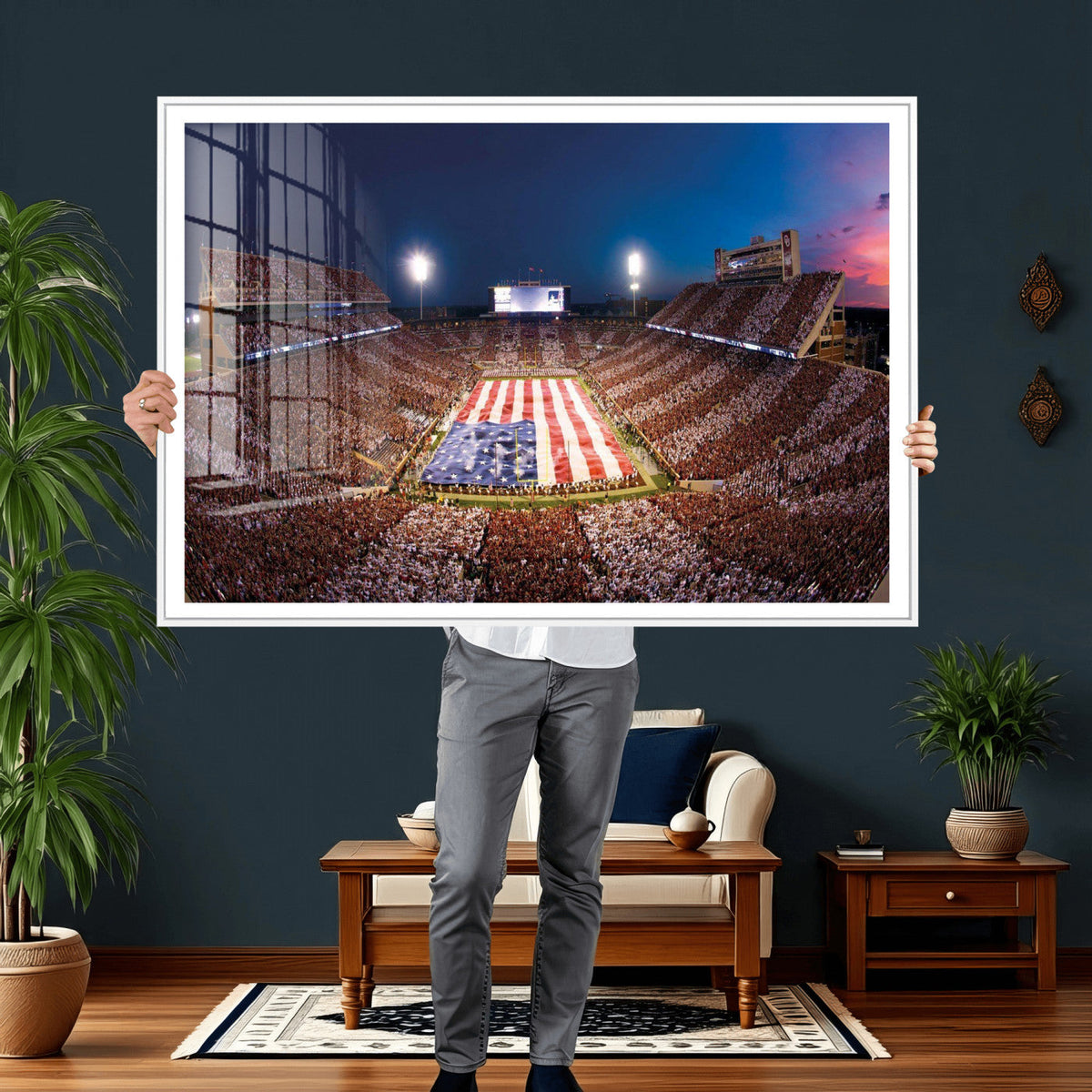 Oklahoma Memorial Stadium Wall Art Canvas Print – Oklahoma