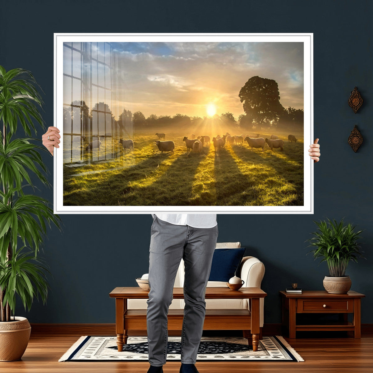 Sheep Wall Art Canvas Print – Rural Farm Animal Artwork