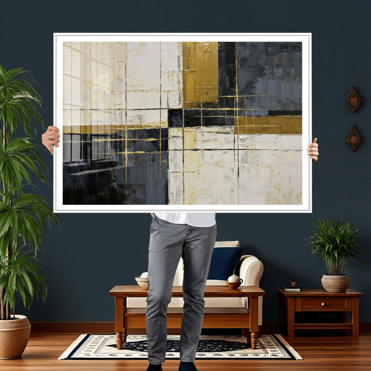 Geometric Abstract Wall Art Canvas Print