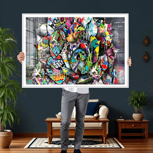 Abstract Graffiti Collage Street Art Wall Art Canvas Print