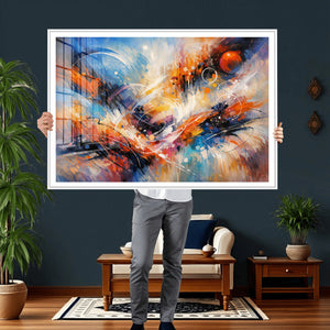 Lyrical Abstraction Wall Art Canvas Print, Orange Blue