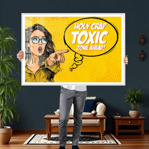 Pop Art Print Bathroom Sign Wall Art Canvas Print — Funny