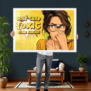 Pop Art Print Bathroom Sign Wall Art Canvas Print — Funny