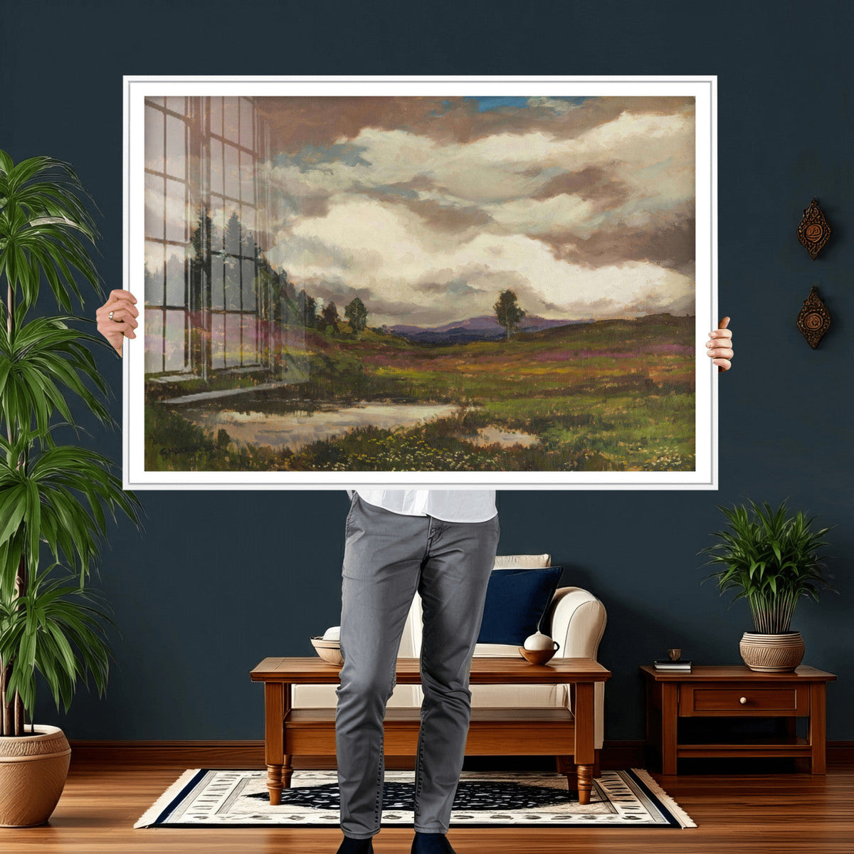 Gustav Macoun Heathland Canvas Print, Czech Landscape Oil