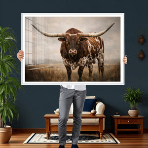 Texas Longhorn Canvas Wall Art Western Bull Desert Moody