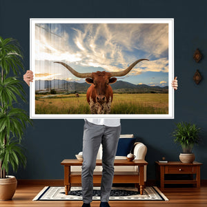 Texas Longhorn Canvas Wall Art – Majestic Triptych Animal