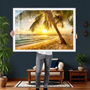 Beach Sunset Canvas Wall Art Print - Tropical Beach Canvas