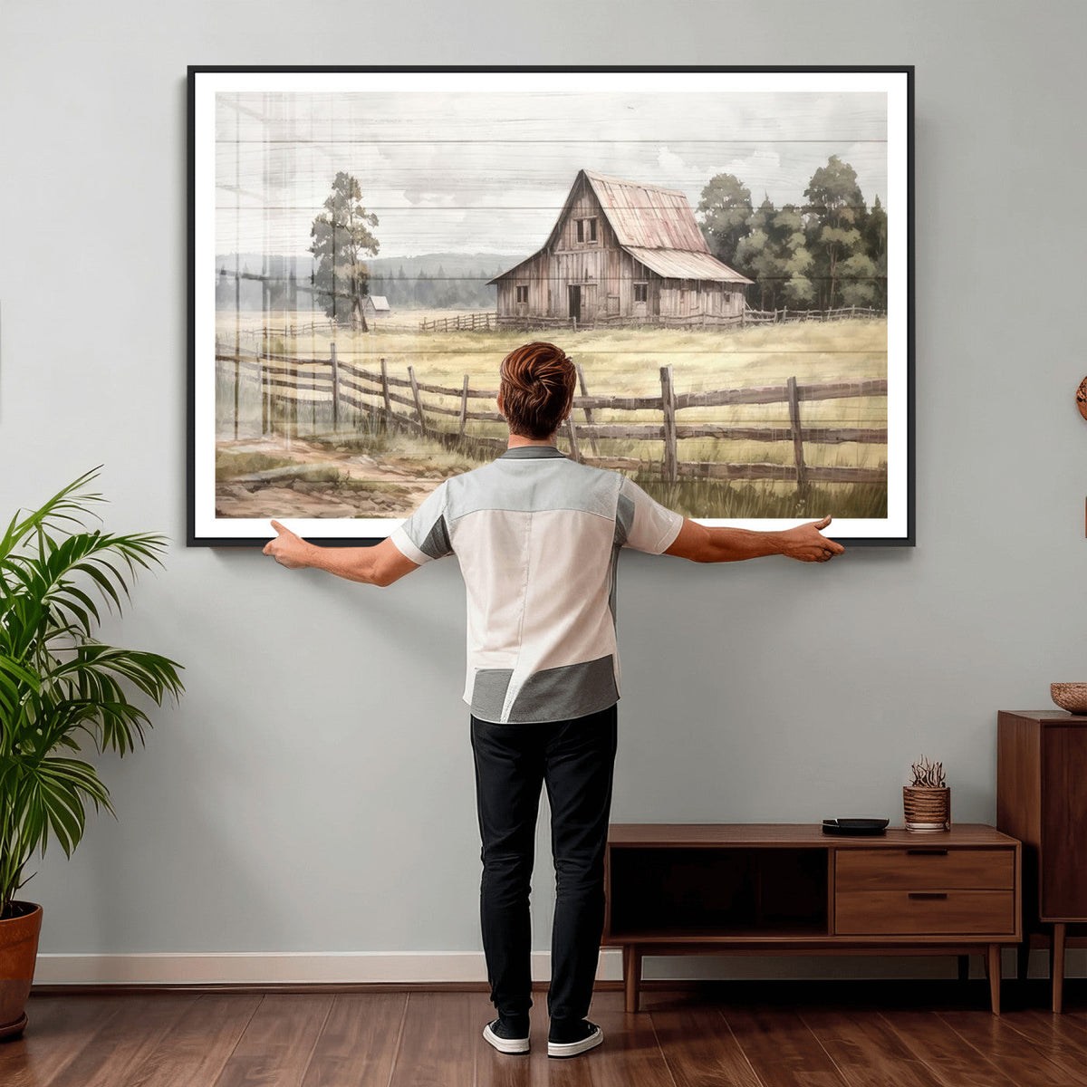 Rustic Farmhouse Barn Wall Art | 3-Panel Framed Gallery Wrap