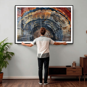 Abstract Tree Ring Wall Art Canvas Print