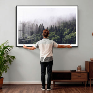 Misty Forest Wall Art | Foggy Forest Canvas Print | Large