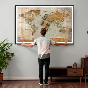 World Map Canvas Print – Detailed Map of the World Wall Art