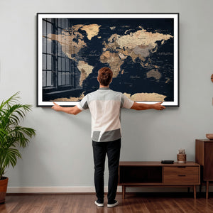 World Map Canvas Print – Detailed Map of the World Wall Art