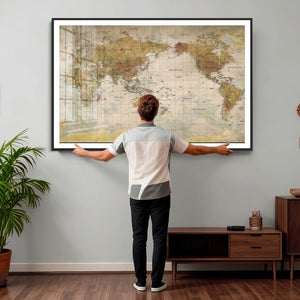 World Map Canvas Print – Detailed Map of the World Wall Art