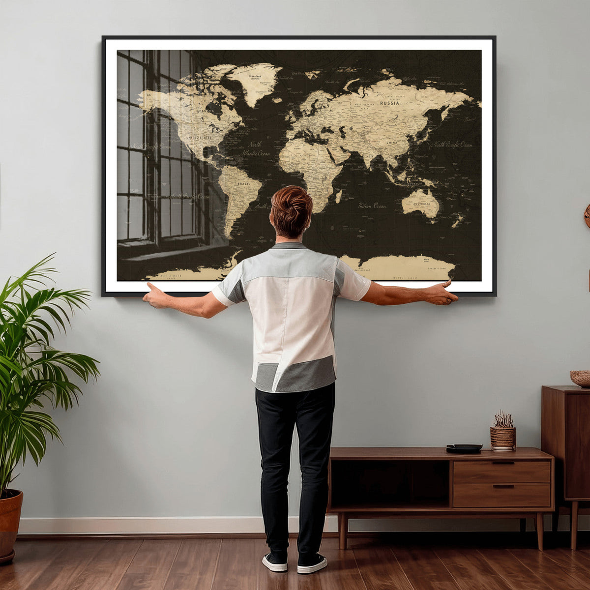 World Map Canvas Print – Framed World Map Wall Art for