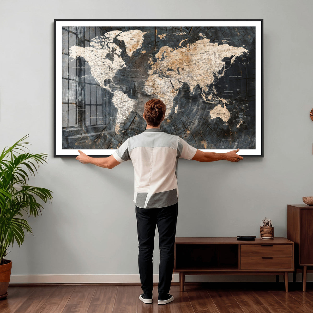 World Map Canvas Print – Detailed Map of the World Wall Art
