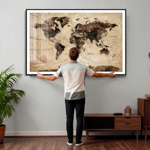 World Map Wall Art Canvas Print