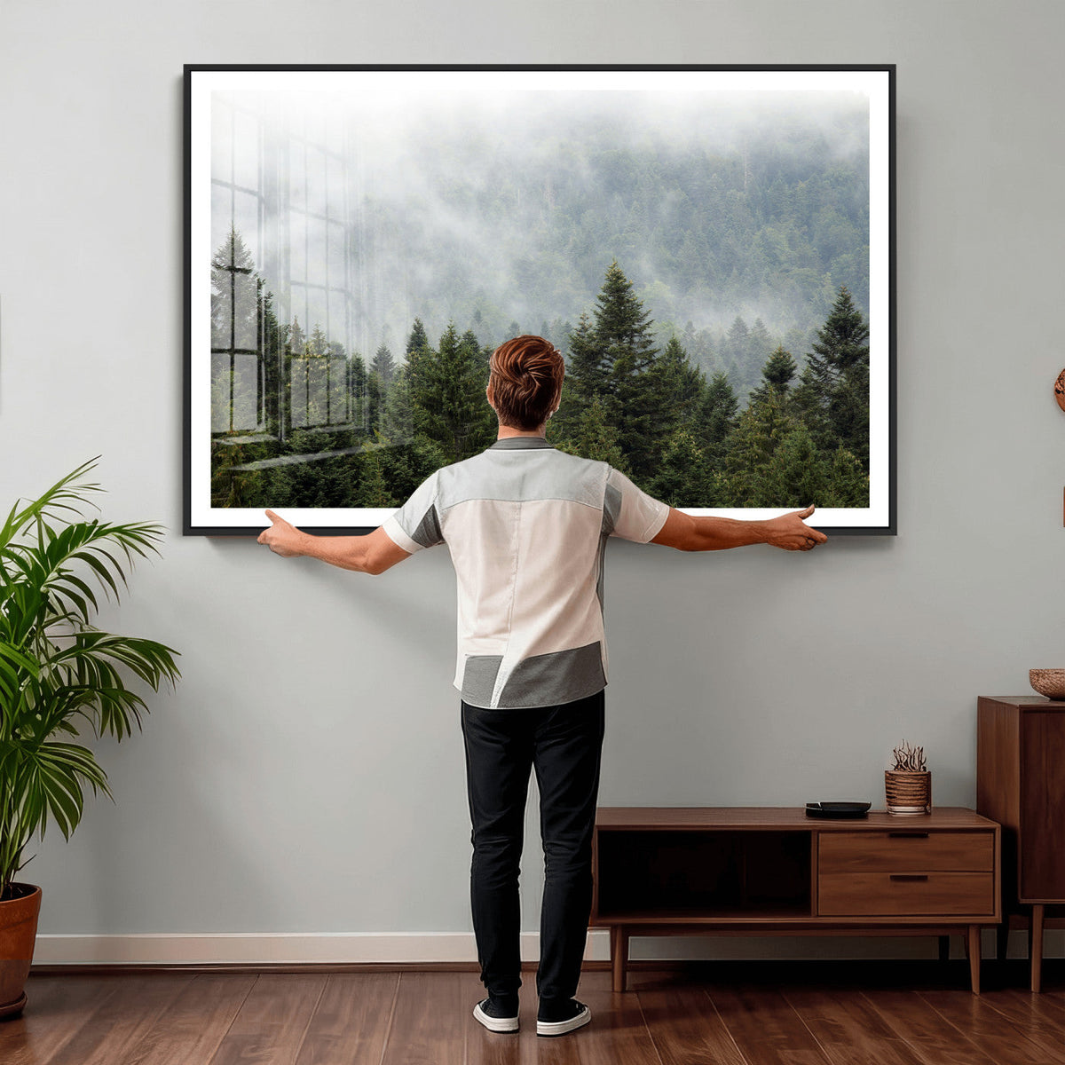 Misty Mountain Forest Wall Art Canvas Print