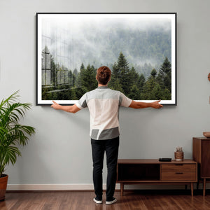 Misty Mountain Forest Wall Art Canvas Print