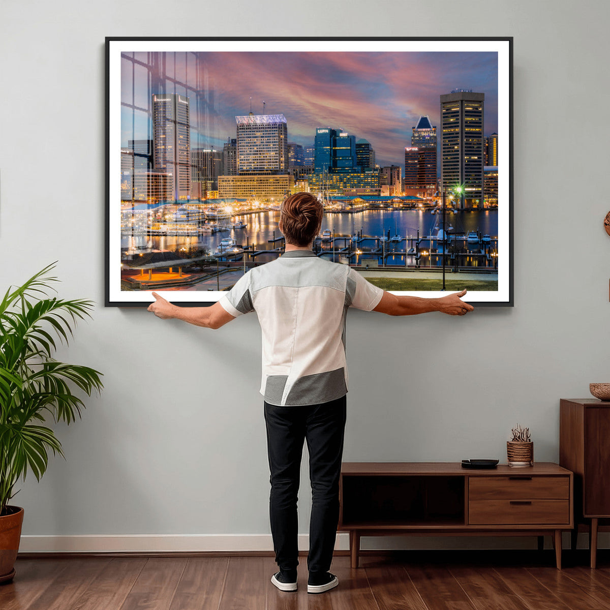 Baltimore Skyline Wall Art Canvas Print, Baltimore Downtown