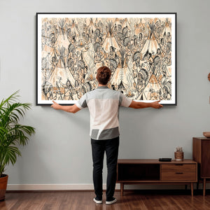 Native American Indian Wall Art Canvas Print - Abstract