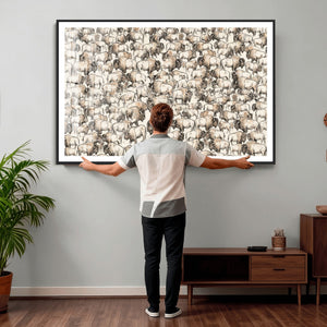 American Bison Canvas Print - Abstract Buffalo Wall Art