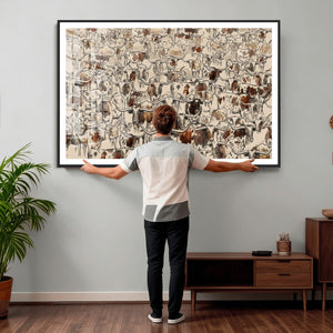 Abstract Longhorn Wall Art Canvas Print - Farm Animal