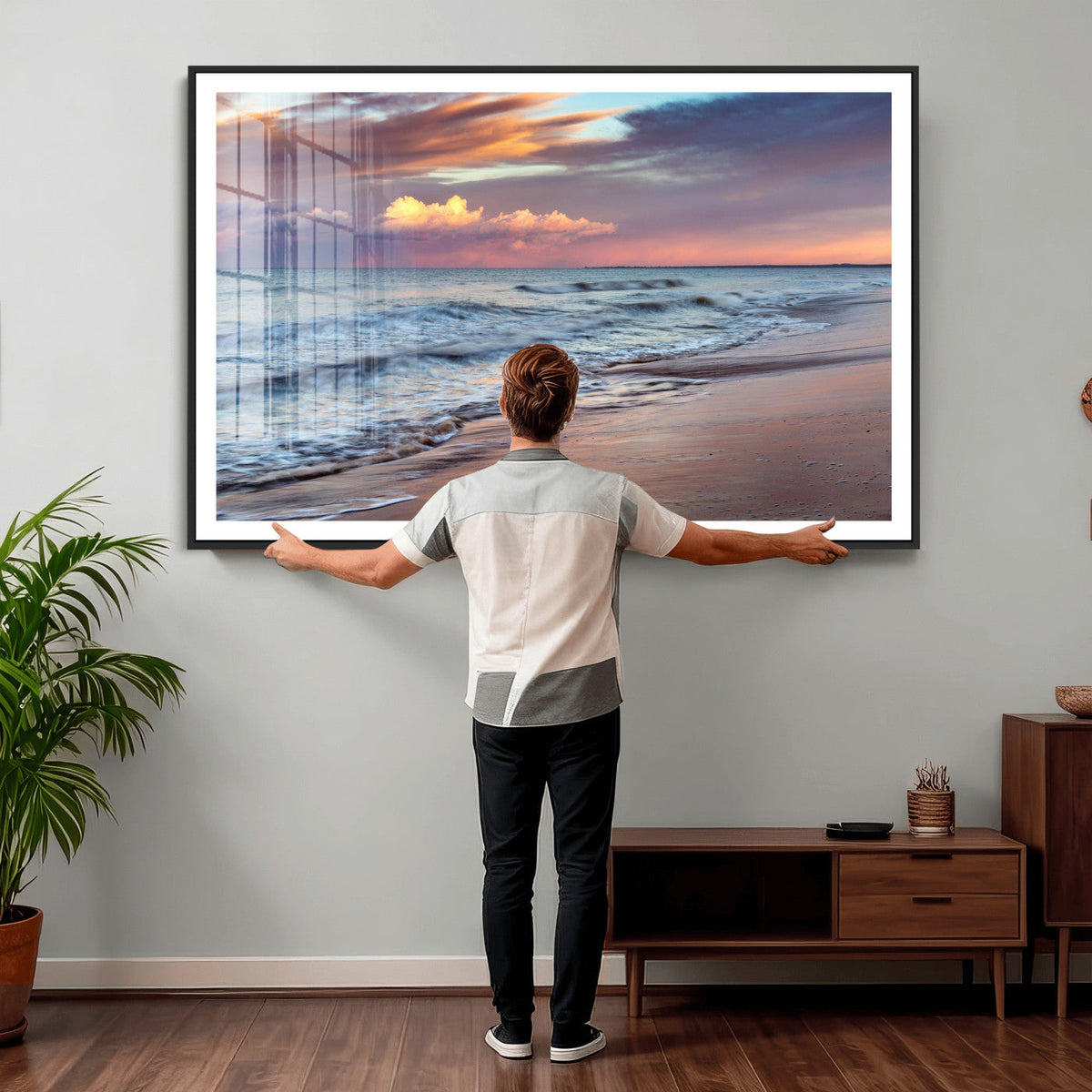 Ocean Sunset Wall Art Canvas Print – Coastal Beach